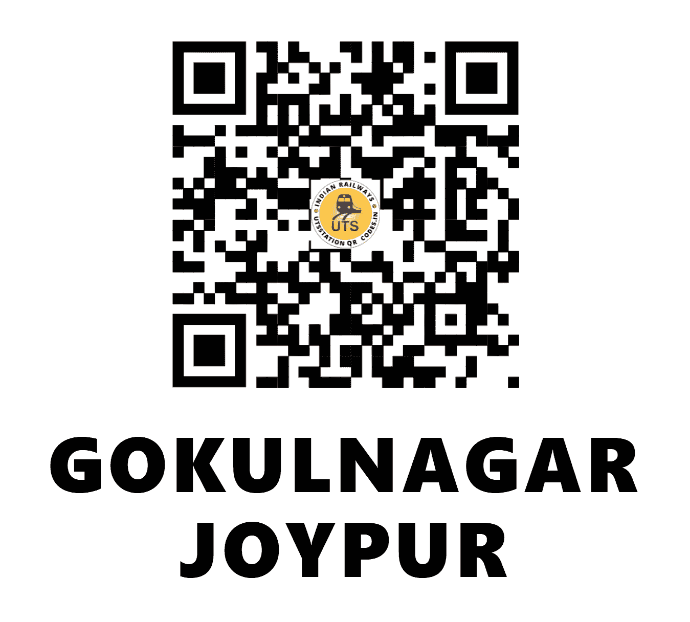 UTS QR Code for GOKULNAGAR JOYPUR - GNJP (ER - WEST BENGAL)